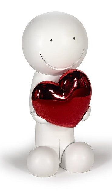 One Love White and Red Sculpture by Artist Doug Hyde