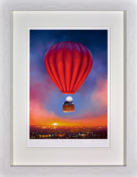 Up, Pup and Away Framed Signed Limited Edition Print on Paper by Artist Doug Hyde