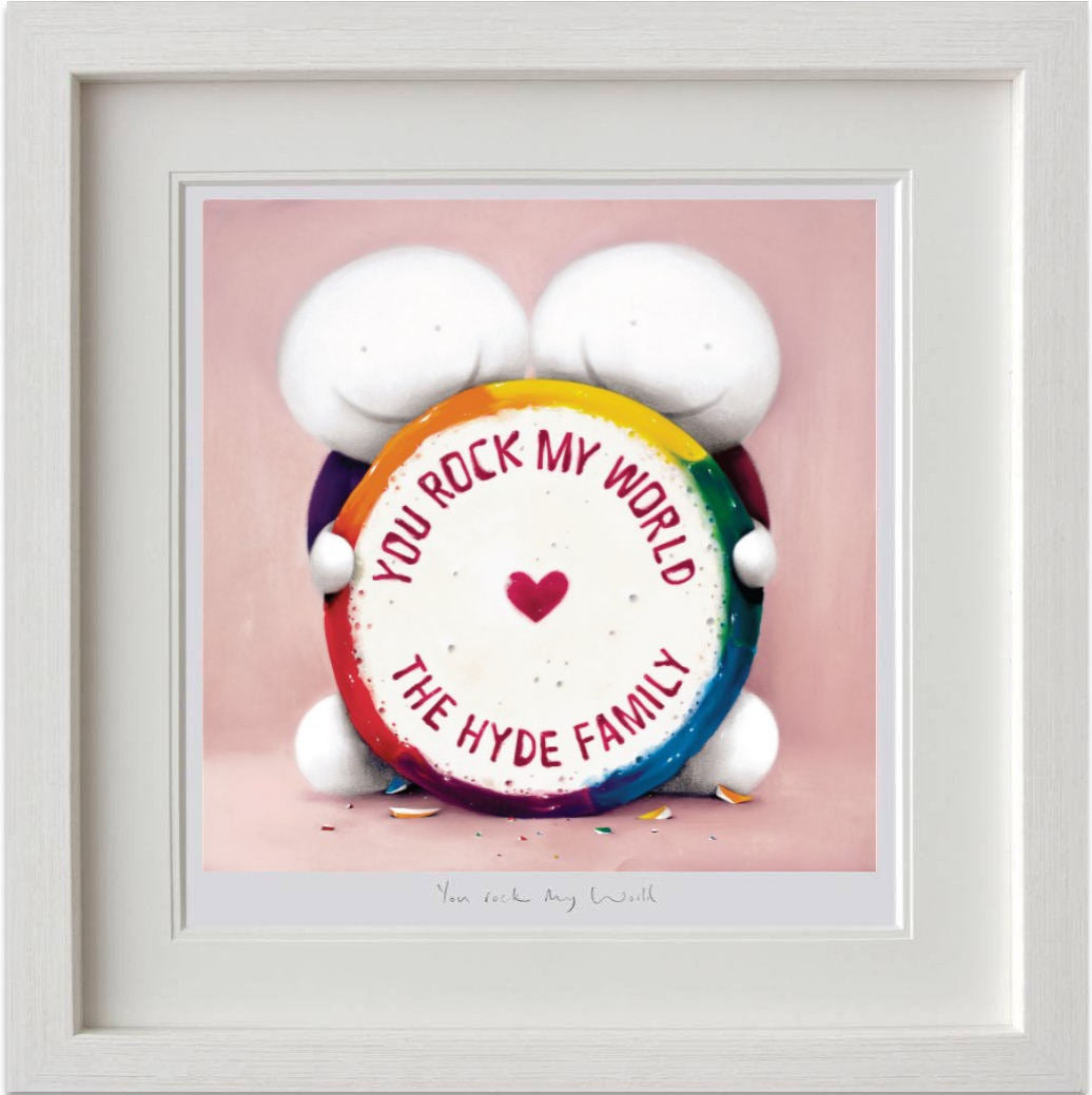 You Rock My World Framed Personalised Print on Paper by Artist Doug Hyde
